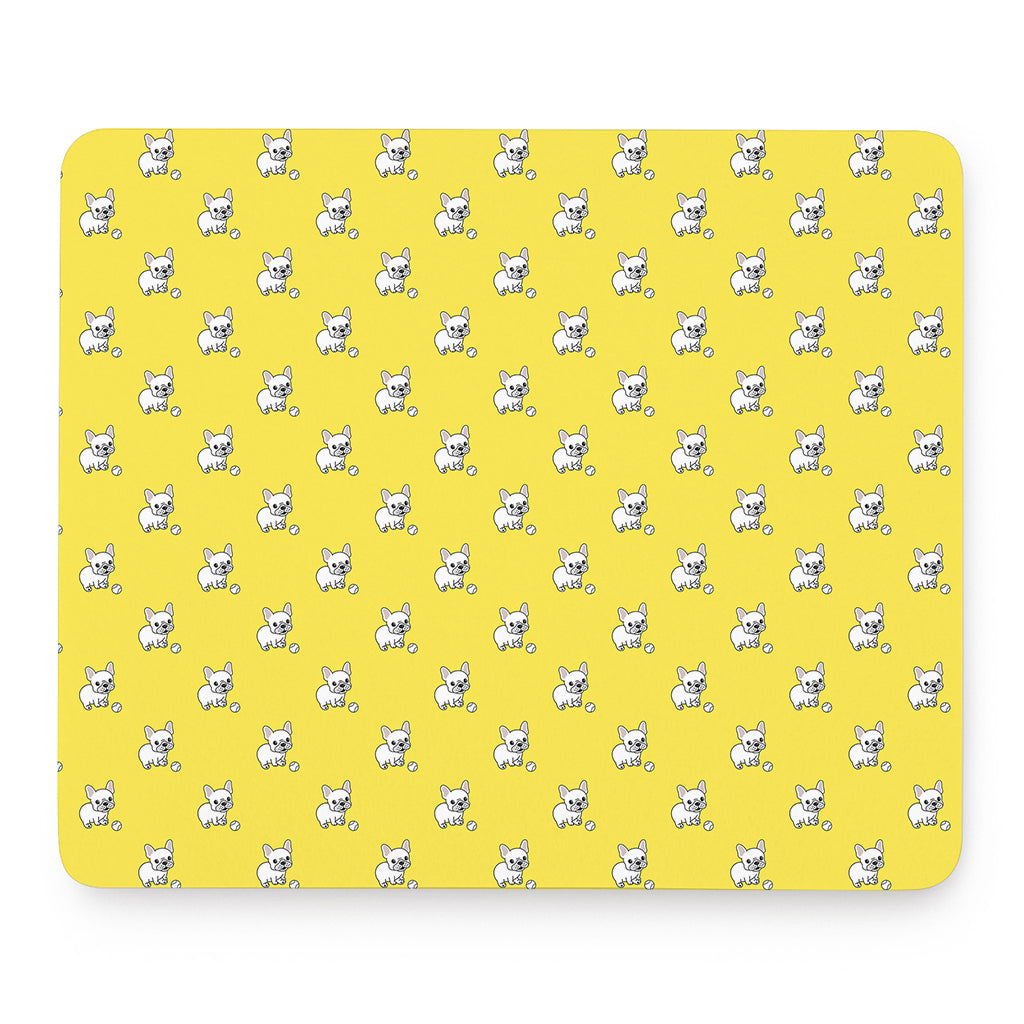 French Bulldog Puppy With Baseball Print Mouse Pad