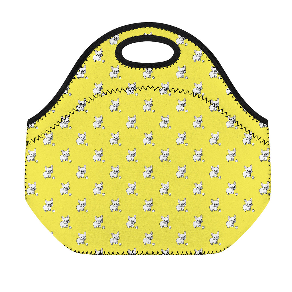 French Bulldog Puppy With Baseball Print Neoprene Lunch Bag