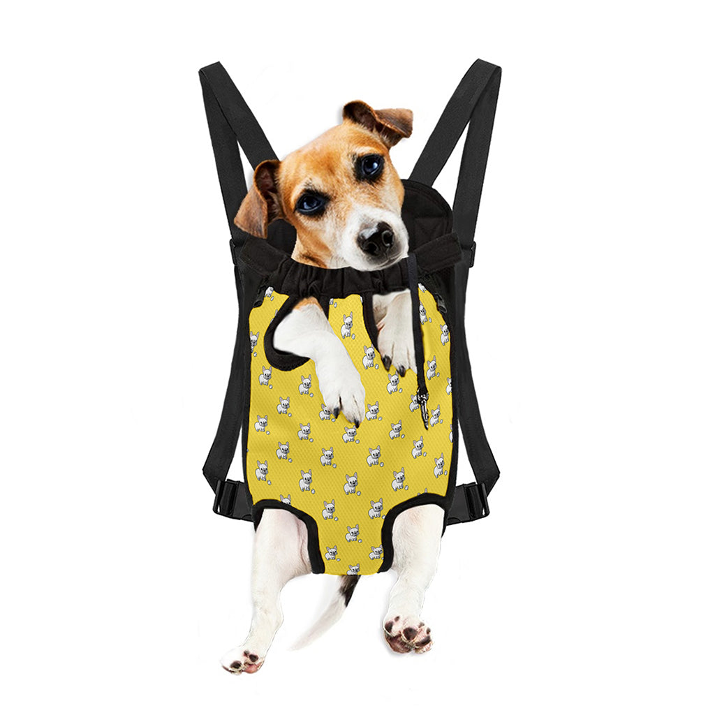 French Bulldog Puppy With Baseball Print Pet Carrier Backpack