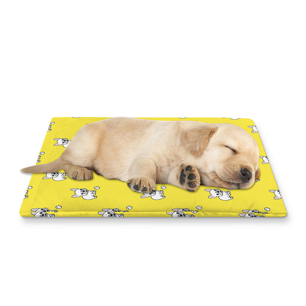 French Bulldog Puppy With Baseball Print Pet Cooling Mat Cover