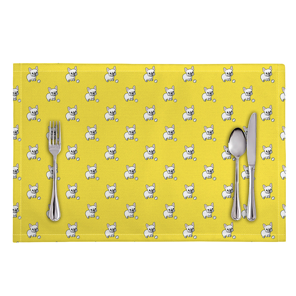 French Bulldog Puppy With Baseball Print Placemat