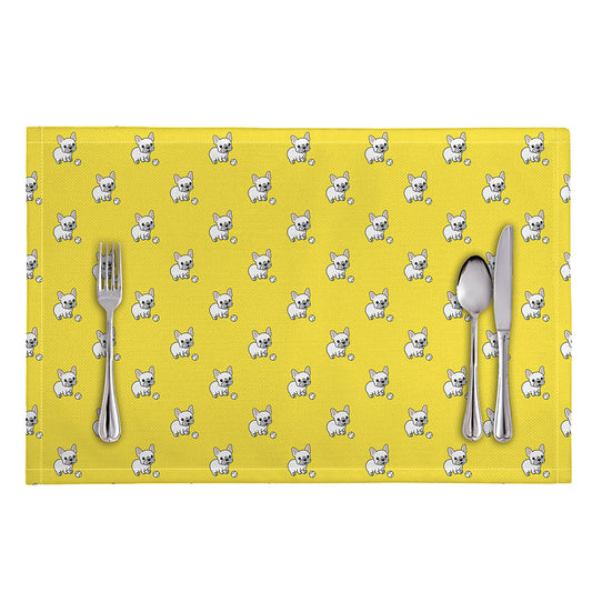 French Bulldog Puppy With Baseball Print Placemat