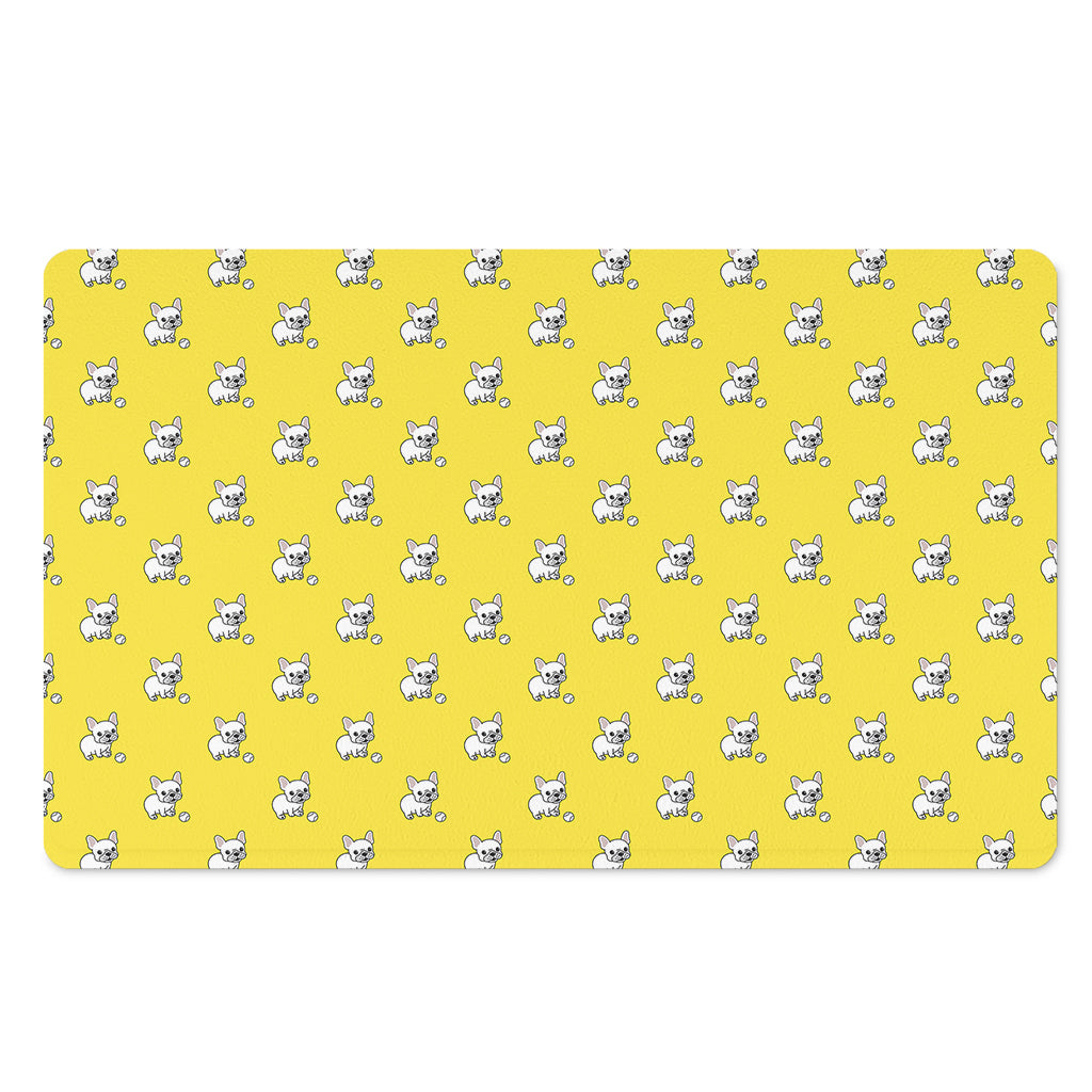 French Bulldog Puppy With Baseball Print Polyester Doormat