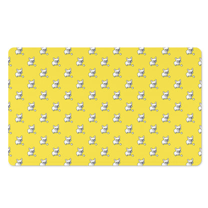French Bulldog Puppy With Baseball Print Polyester Doormat