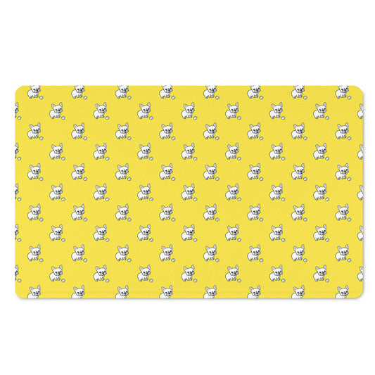 French Bulldog Puppy With Baseball Print Polyester Doormat