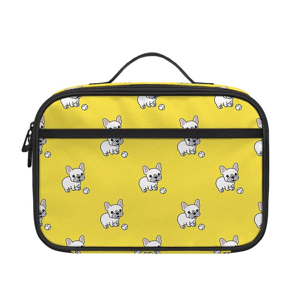 French Bulldog Puppy With Baseball Print Portable Lunch Bag