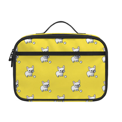 French Bulldog Puppy With Baseball Print Portable Lunch Bag