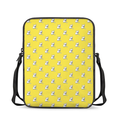 French Bulldog Puppy With Baseball Print Rectangular Crossbody Bag