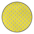 French Bulldog Puppy With Baseball Print Round Floor Mat