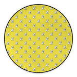 French Bulldog Puppy With Baseball Print Round Floor Mat