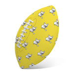 French Bulldog Puppy With Baseball Print Rugby Ball