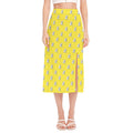 French Bulldog Puppy With Baseball Print Side Slit Midi Skirt