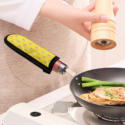 French Bulldog Puppy With Baseball Print Skillet Handle Cover