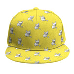 French Bulldog Puppy With Baseball Print Snapback Cap