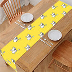 French Bulldog Puppy With Baseball Print Table Runner