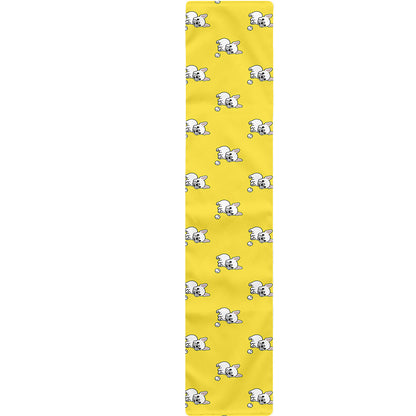 French Bulldog Puppy With Baseball Print Table Runner