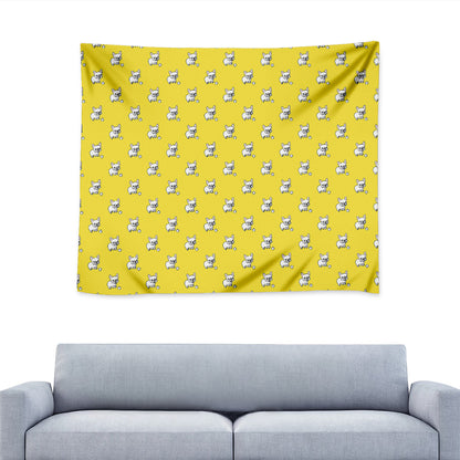 French Bulldog Puppy With Baseball Print Tapestry