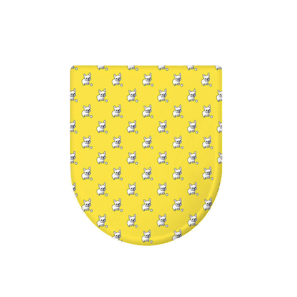 French Bulldog Puppy With Baseball Print Toilet Lid Cover
