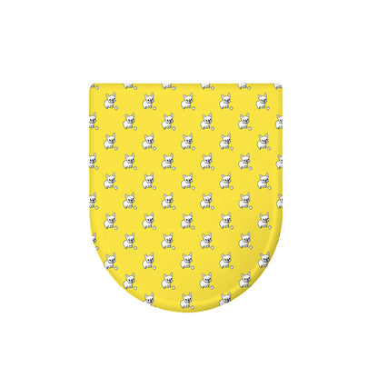 French Bulldog Puppy With Baseball Print Toilet Lid Cover