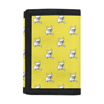 French Bulldog Puppy With Baseball Print Trifold Wallet
