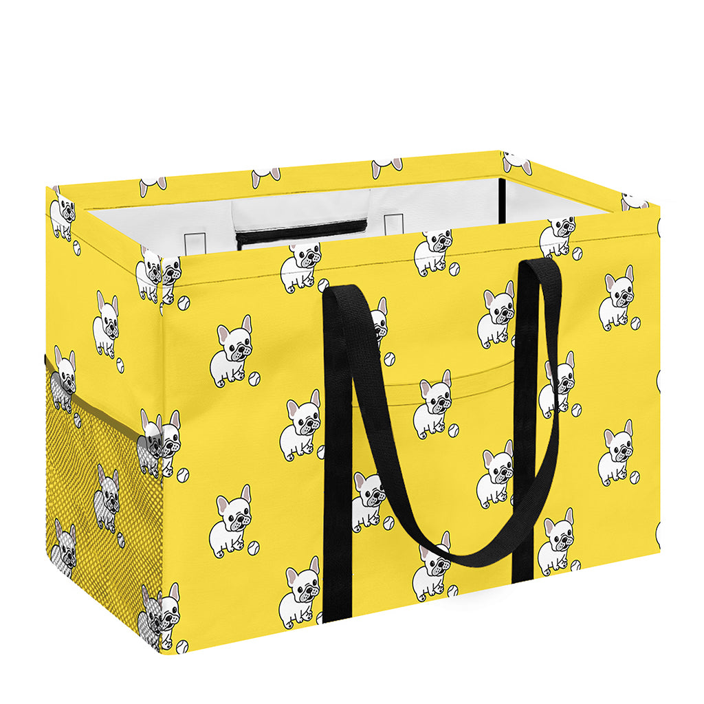 French Bulldog Puppy With Baseball Print Utility Tote Bag