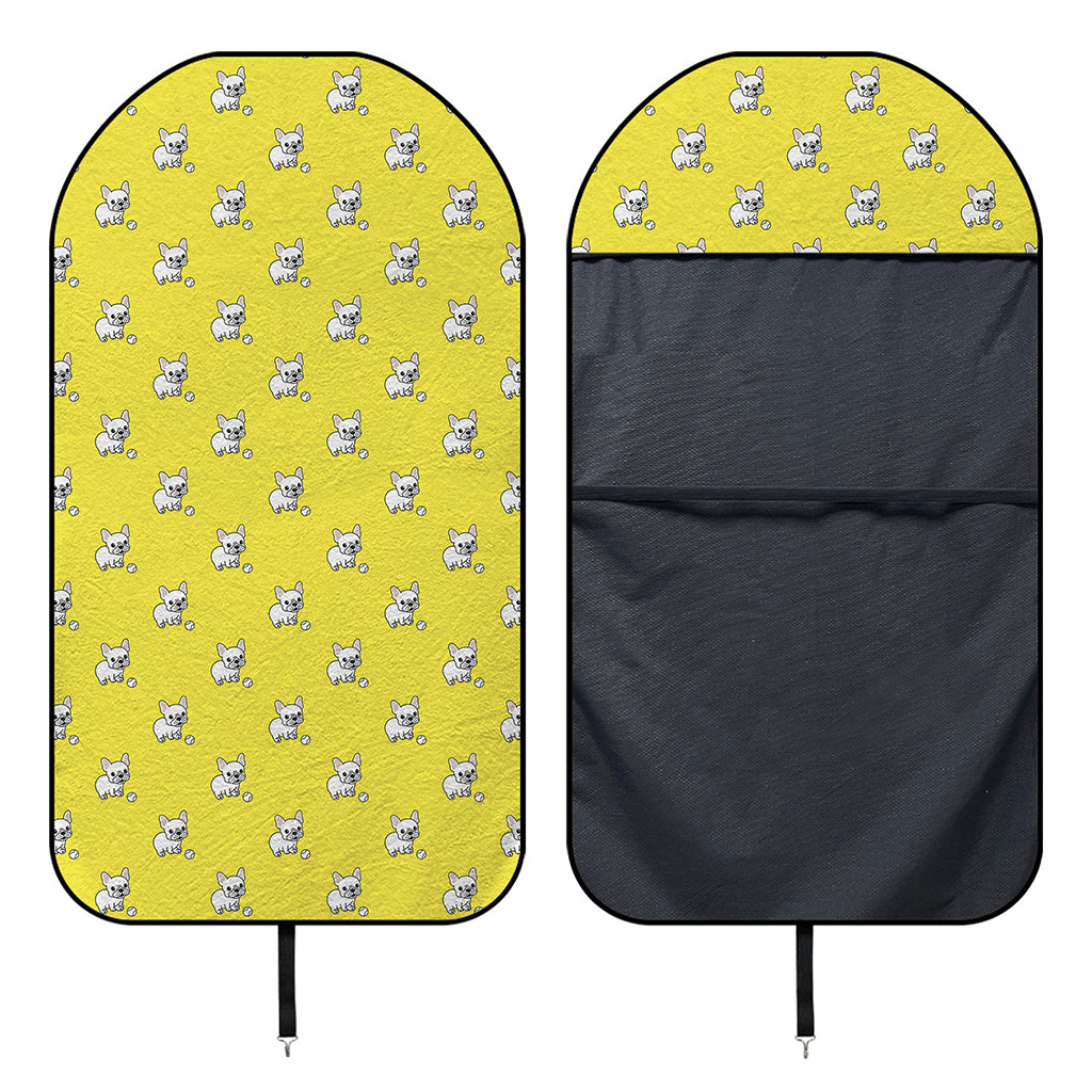 French Bulldog Puppy With Baseball Print Waterproof Car Seat Cover