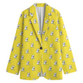 French Bulldog Puppy With Baseball Print Women's Cotton Blazer