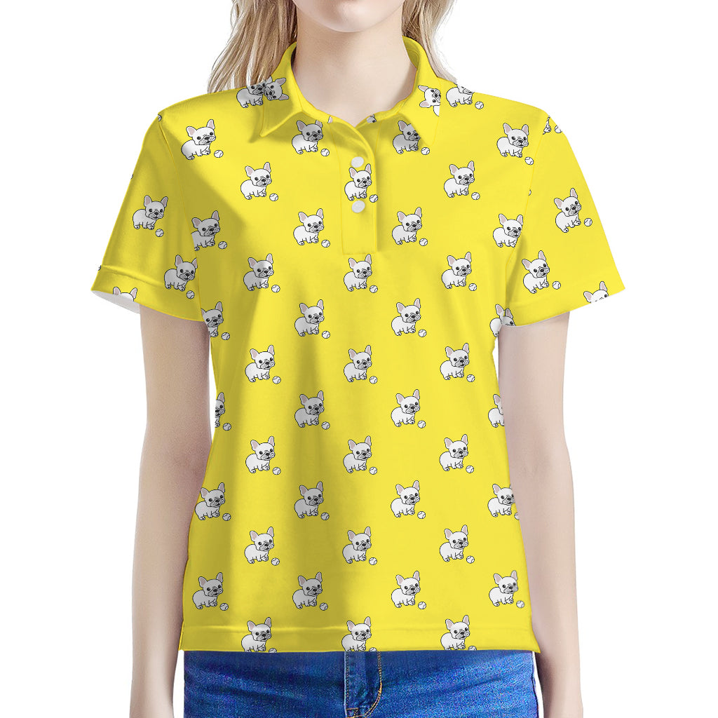 French Bulldog Puppy With Baseball Print Women's Polo Shirt