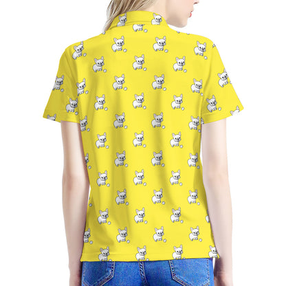 French Bulldog Puppy With Baseball Print Women's Polo Shirt