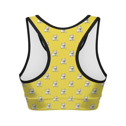 French Bulldog Puppy With Baseball Print Women's Sports Bra