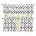 French Bulldog Reading Book Print 3 Piece Kitchen Curtains
