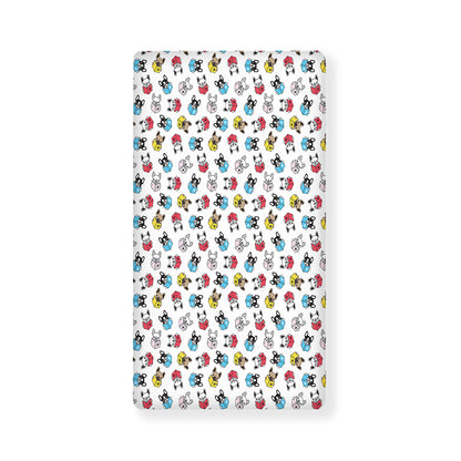 French Bulldog Reading Book Print Baby Crib Sheet