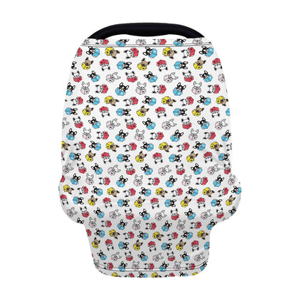 French Bulldog Reading Book Print Baby Seat Cover