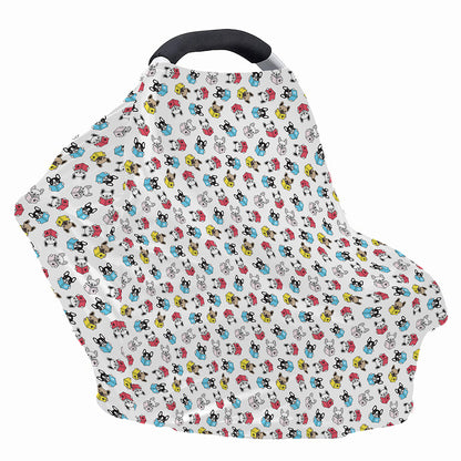 French Bulldog Reading Book Print Baby Seat Cover