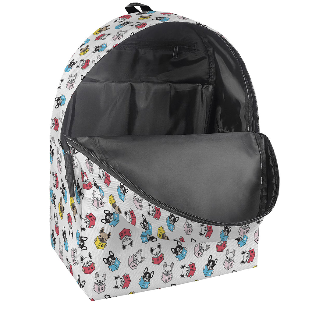 French Bulldog Reading Book Print Backpack