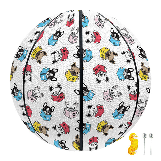 French Bulldog Reading Book Print Basketball