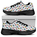 French Bulldog Reading Book Print Black Chunky Shoes