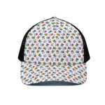 French Bulldog Reading Book Print Black Mesh Trucker Cap