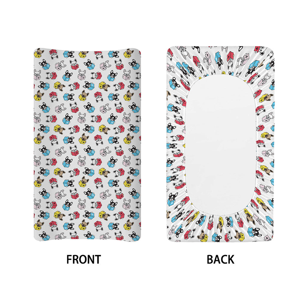 French Bulldog Reading Book Print Changing Pad Cover