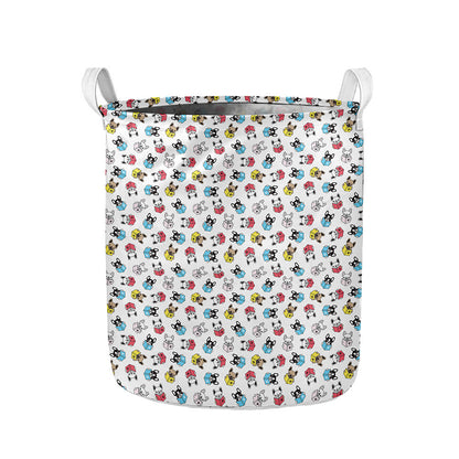 French Bulldog Reading Book Print Collapsible Laundry Basket