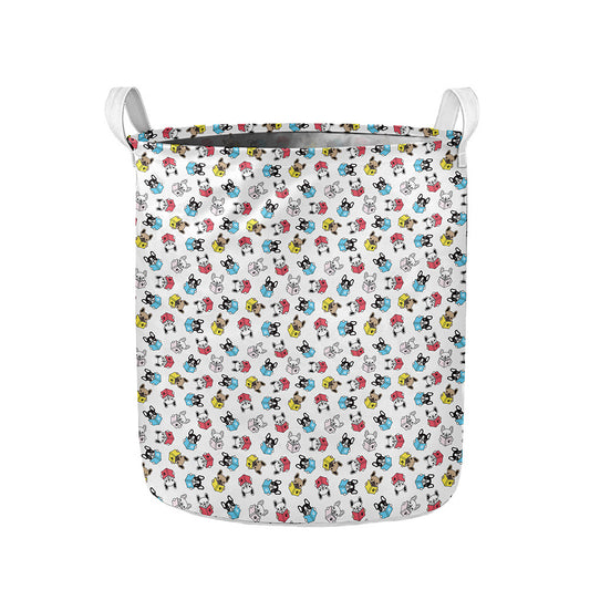 French Bulldog Reading Book Print Collapsible Laundry Basket