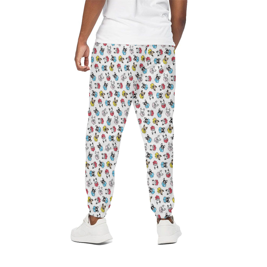 French Bulldog Reading Book Print Cotton Pants