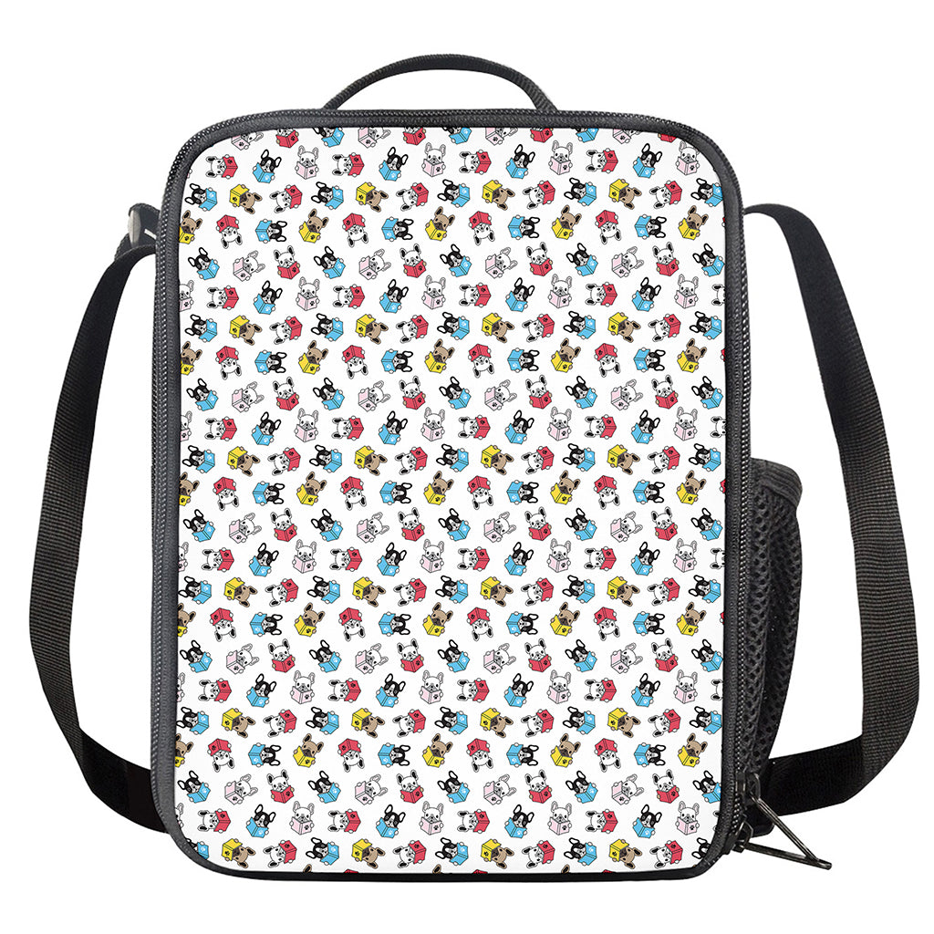 French Bulldog Reading Book Print Crossbody Lunch Bag