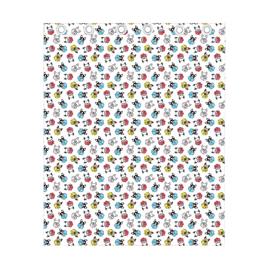 French Bulldog Reading Book Print Curtain