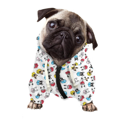 French Bulldog Reading Book Print Dog Zip Up Hoodie