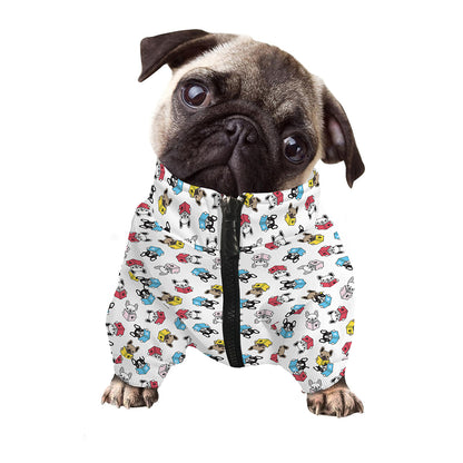 French Bulldog Reading Book Print Dog Zip Up Jacket