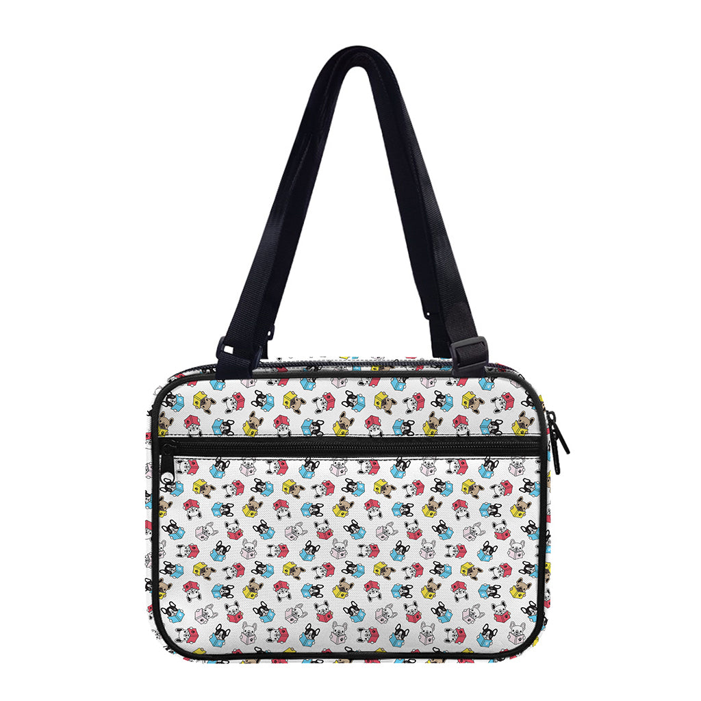 French Bulldog Reading Book Print Double Strap Bible Bag