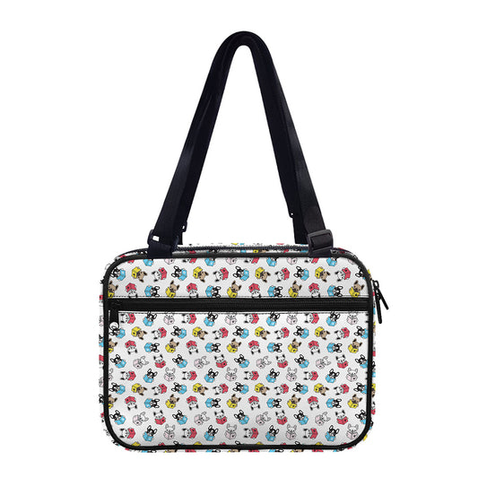 French Bulldog Reading Book Print Double Strap Bible Bag