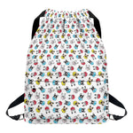 French Bulldog Reading Book Print Drawstring Backpack