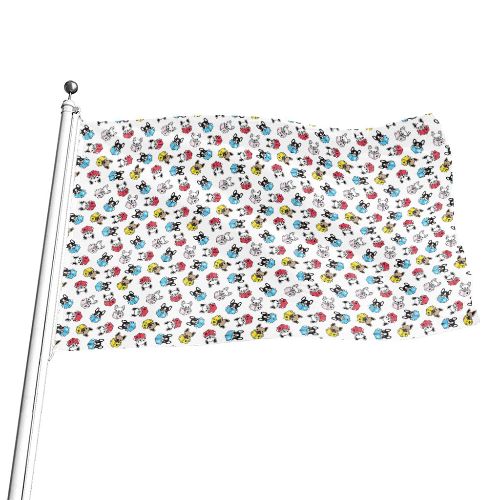 French Bulldog Reading Book Print Flag